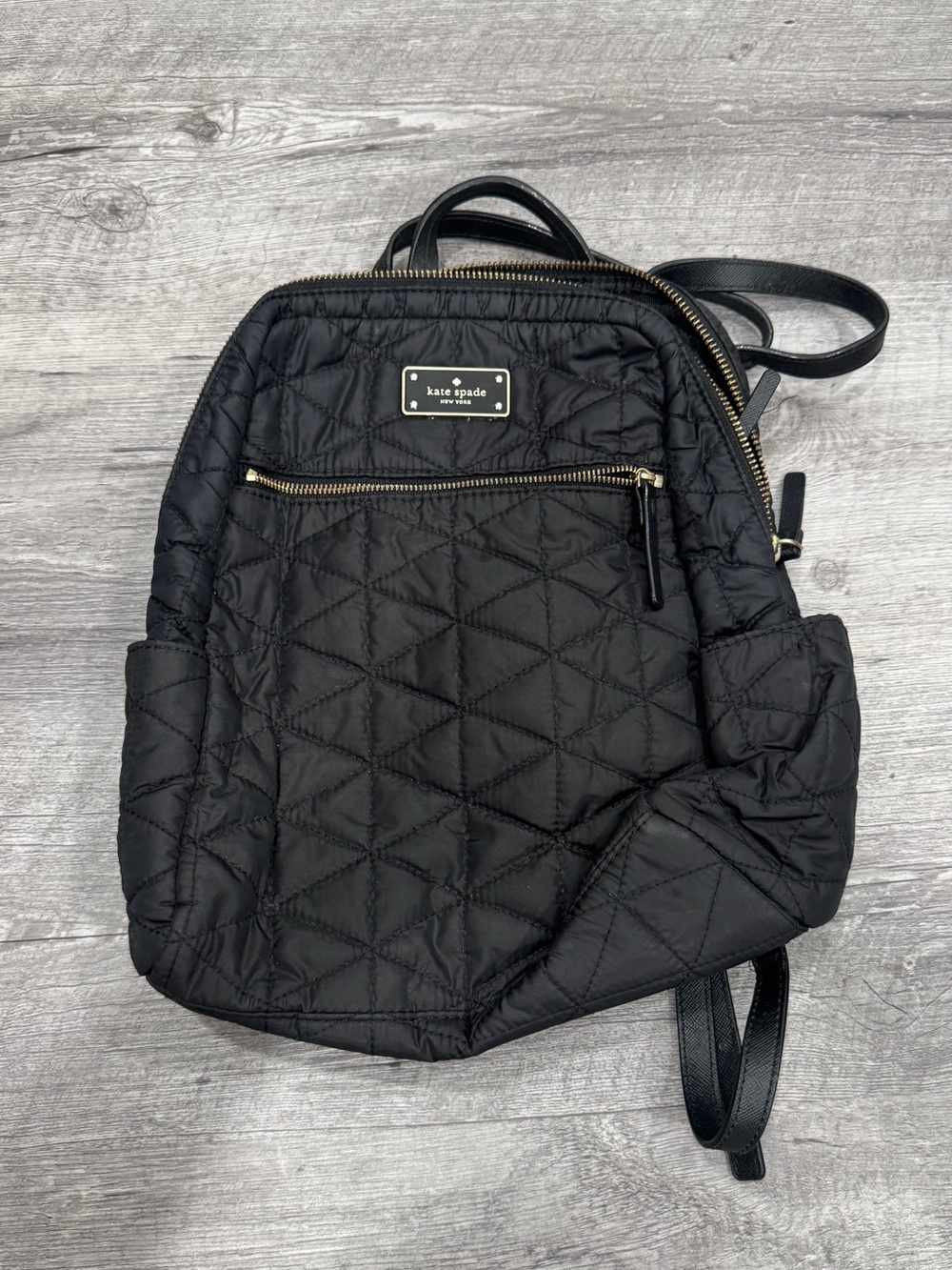 Kate spade quilted mini black backpack